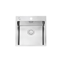 Alveus Pure Up 20 Zlewozmywak stalowy jednokomorowy 52,5x46,5 cm satyna 1123786