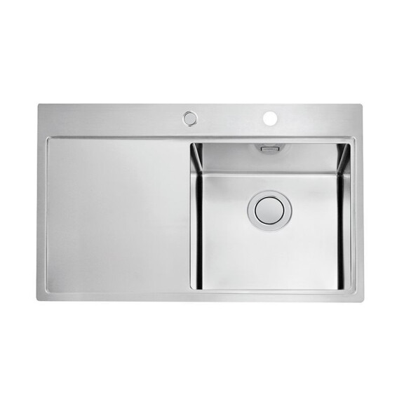 Alveus Pure Up 40 Zlewozmywak stalowy jednokomorowy 79x52,5 cm prawy satyna 1123790