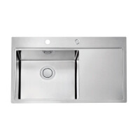 Alveus Pure Up 50 Zlewozmywak stalowy jednokomorowy 86x52,5 cm lewy satyna 1123791