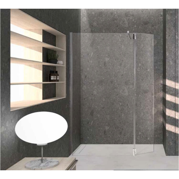 Novellini Kali H+HA Ruchome skrzydło do ścianki prysznicowej 37x195 cm szkło przezroczyste profile srebrne KALIHA37-1K