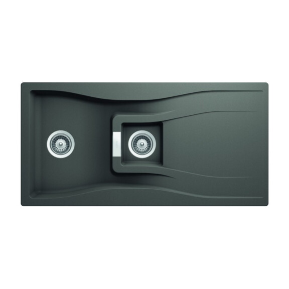 Schock Waterfall D-150 Zlewozmywak granitowy 1,5-komorowy 100x50 cm Cristadur silverstone WATD150SIL