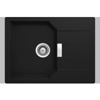 Schock Manhattan D-100S Zlewozmywak granitowy 1-komorowy 69x51 cm wpuszczany z ociekaczem Cristalite czarny onyx MAN-D100SONY