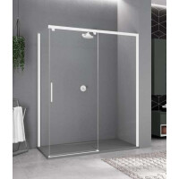 Novellini Kuadra 2.0 PH Drzwi przesuwne 119-121x200 cm lewe profile biały mat szkło przezroczyste K2PH119S-1U