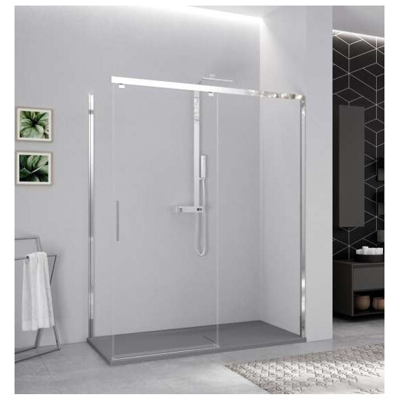 Novellini Kuadra 2.0 PH Drzwi przesuwne 119-121x200 cm prawe profile inox szkło przezroczyste K2PH119D-1Z