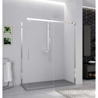 Novellini Kuadra 2.0 PH Drzwi przesuwne 119-121x200 cm prawe profile srebrne szkło przezroczyste K2PH119D-1B