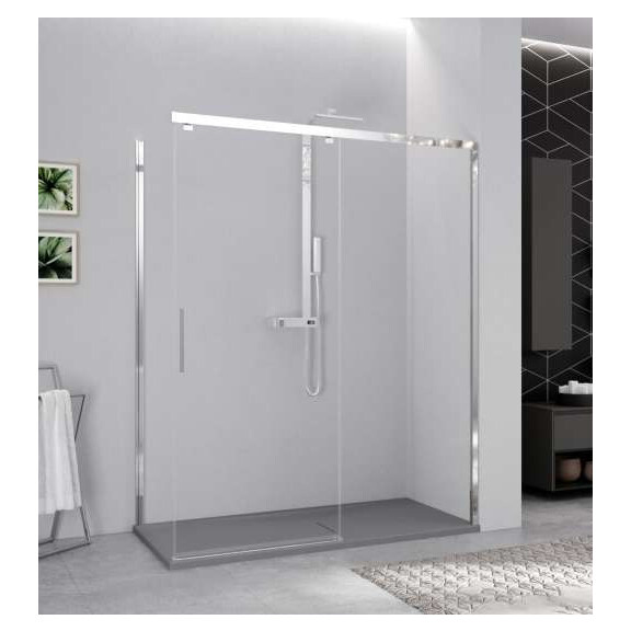 Novellini Kuadra 2.0 PH Drzwi przesuwne 137-139x200 cm lewe profile srebrne szkło przezroczyste K2PH137S-1B