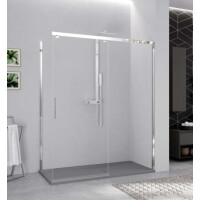 Novellini Kuadra 2.0 PH Drzwi przesuwne 139-141x200 cm prawe profile srebrne szkło przezroczyste K2PH139D-1B