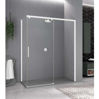 Novellini Kuadra 2.0 PH Drzwi przesuwne 139-141x200 cm prawe profile biały mat szkło przezroczyste K2PH139D-1U