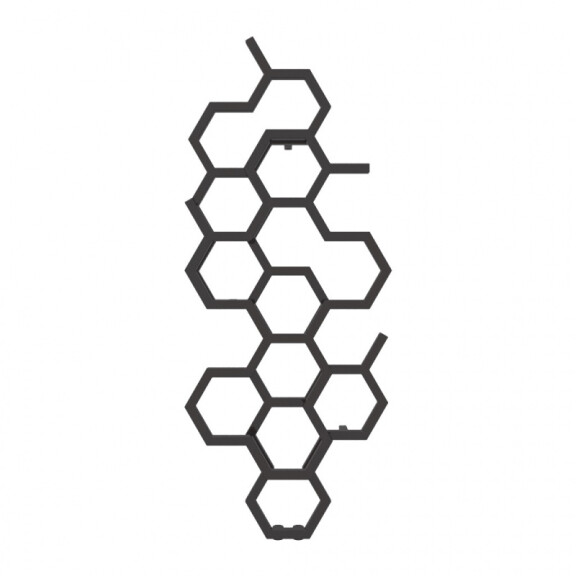 Terma Hex Grzejnik pionowy 122x48,6 cm podłączenie ZX heban WGH2X122048KIHEZX