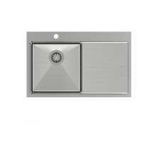 Quadron Russel 111 Zlewozmywak stalowy jednokomorowy 78x48 cm lewy stal szczotkowana HB7912BS