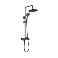 Valvex Decor Black Zestaw prysznicowy ścienny z deszczownicą czarny mat 2420760