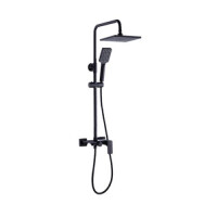 Valvex Loft Black Zestaw wannowo-prysznicowy ścienny z deszczownicą czarny mat 2456330