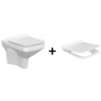 Cersanit Como SET 742 Toaleta WC podwieszana CleanOn bez kołnierza z deską sedesową wolnoopadającą biały K701-102-ECO