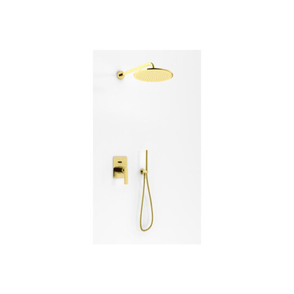 Kohlman Experience Brushed Gold Zestaw prysznicowy podtynkowy z deszczownicą 25 cm złoty szczotkowany QW210EGDBR25