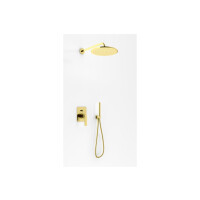 Kohlman Experience Brushed Gold Zestaw prysznicowy podtynkowy z deszczownicą 30 cm złoty szczotkowany QW210EGDBR30
