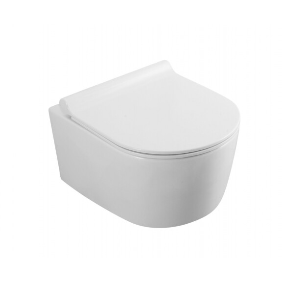Legersen Aurea Zestaw Miska WC 50x35,5 cm bez kołnierza krótka + deska wolnoopadająca biała LEWC2197