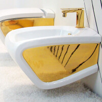 Hidra Hi-Line Bidet podwieszany 55x38 cm biały/złoty HIW14.013