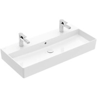 Villeroy & Boch Memento 2.0 Umywalka wisząca 100x47 cm z 2 otworami na baterie z przelewem z powłoką CeramicPlus weiss alpin 4A221LR1