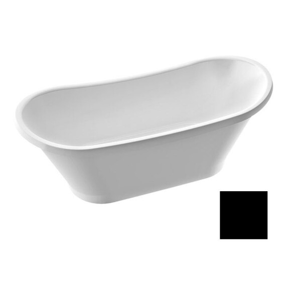 Marmorin Pia Wanna wolnostojąca 160,7x65,3 cm biały połysk/czarny połysk PW0700516070000021