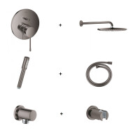 Grohe Essence Zestaw prysznicowy podtynkowy z deszczownicą hard graphite GROHEESSZPA01