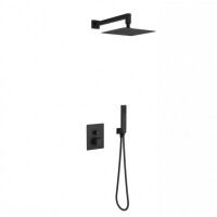 Excellent Keria Zestaw prysznicowy termostatyczny podtynkowy z deszczownicą czarny mat AREX.SET.2048BL