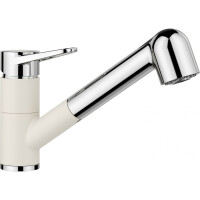 Blanco Wega-S II Silgranit-Look Bateria kuchenna z wyciąganą wylewką chrom/delikatny biały 526982