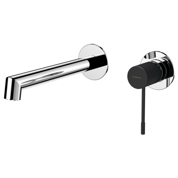 Sapho Solaris Bateria umywalkowa podtynkowa chrom/czarny mat WD008CB