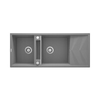 Deante Magnetic Zlewozmywak granitowy dwukomorowy 116x50 cm szary metalik ZRM_S213