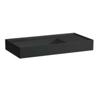 Laufen Kartell Umywalka wisząca lub nablatowa 90x46 cm bez otworu na baterię czarny mat H8183387161121