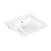 Villeroy & Boch ViCare Umywalka wisząca 60x55 cm z przelewem bez otworu na baterię biały połysk z powłoką CeramicPlus i AntiBac 4A6862T2