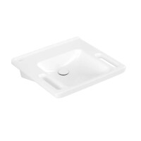 Villeroy & Boch ViCare Umywalka wisząca 60x55 cm bez przelewu bez otworu na baterię biały połysk z powłoką CeramicPlus i AntiBac 4A6863T2