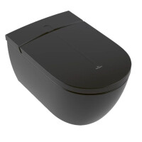 Villeroy & Boch ViCare Toaleta WC myjąca bez kołnierza czarna z powłoką CeramicPlus V0E100R7