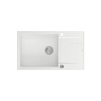 Quadron Evan 136 Zlewozmywak granitowy jednokomorowy 86x50 cm biały/stalowy HCQE58650U1_BS_P2O