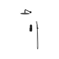 Vedo Aletta Nero III Zestaw prysznicowy podtynkowy z deszczownicą 25 cm czarny mat VBA5223/25/CZ