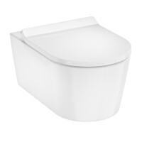 Hansgrohe EluPura S Zestaw Toaleta WC bez kołnierza AquaHelix Flush + deska wolnoopadająca Slim biały połysk z powłoką SmartClean 61115450