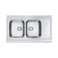 Alveus Classic Pro 80 Zlewozmywak stalowy dwukomorowy 100x60 cm satyna 1130472