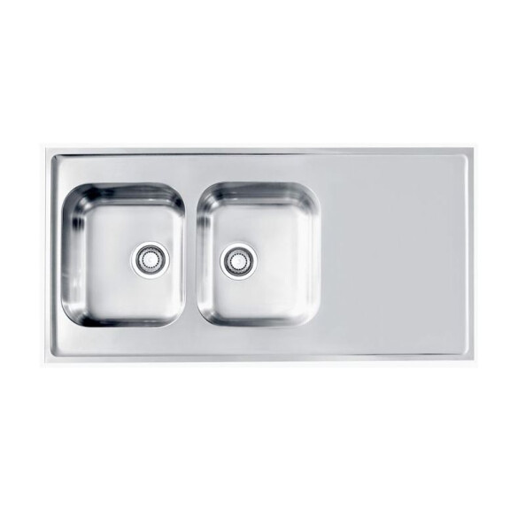 Alveus Classic Pro 100 Zlewozmywak stalowy dwukomorowy 120x60 cm satyna 1130474