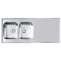 Alveus Classic Pro 110 Zlewozmywak stalowy dwukomorowy 140x60 cm satyna 1132129