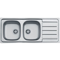 Alveus Line 100 Zlewozmywak stalowy dwukomorowy 116x50 cm satyna 1087978