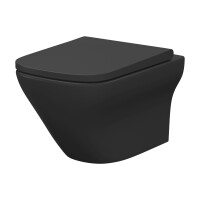 Cersanit Larga Square Zestaw Toaleta WC 52x36 cm CleanOn bez kołnierza + deska wolnoopadająca antracyt S701-611