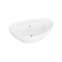 Lavita Terra Umywalka nablatowa 59,5x39 cm biały połysk 5900378325987