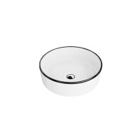 Lavita Merida Black Line Umywalka nablatowa 37 cm czarny/biały połysk 5900378325734