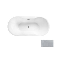 Besco Navia Glam Wanna wolnostojąca 160x80 cm biały połysk/srebrny + syfon z przelewem chrom WA-160-NSR