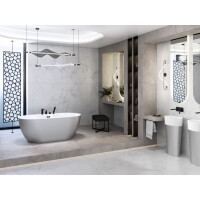 Besco Navia Glam Wanna wolnostojąca 150x80 cm biały połysk/srebrny + syfon z przelewem chrom WA-150-NSR