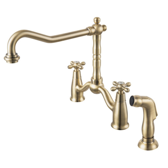 Fdesign Lacrima Bateria kuchenna z dodatkową wyciąganą wylewką stary brąz FD1-LRA-8-66