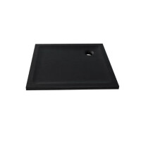 New Trendy Mild Stone Brodzik kwadratowy 80x80 cm czarny B-0583