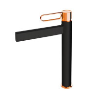 Fdesign Zaffiro Bateria umywalkowa wysoka różowe złoto/czarna FD1-ZFR-2L-25 