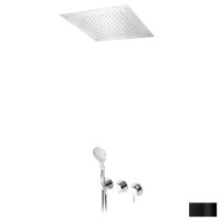 Bruma Lusitano Zestaw prysznicowy podtynkowy z deszczownicą 38x38 cm czarny 1074281NS