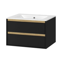 Excellent Finli Tuto Szafka umywalkowa 80x50x45,7 cm czarny mat/dąb MLEX.0103.800.BKBL