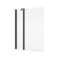 SanSwiss Solino Parawan nawannowy 2-częściowy 100x150 cm profile czarny mat szkło przezroczyste SOEB131000607
